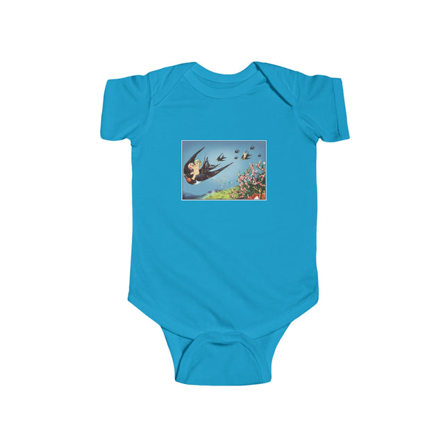 Flight of Serenity Baby Bodysuit – Vintage Swallows & Peaceful Sky Journey
