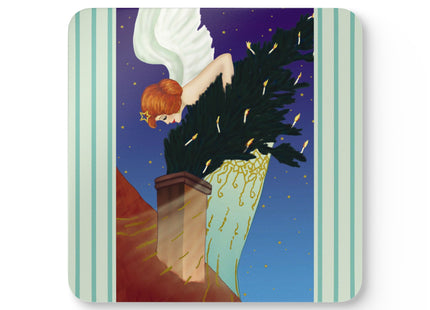 The Christmas Angel Corkwood Coaster Set