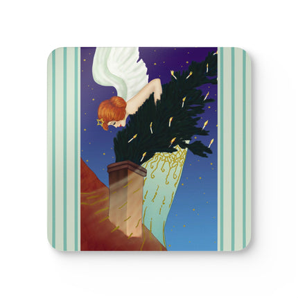 The Christmas Angel Corkwood Coaster Set
