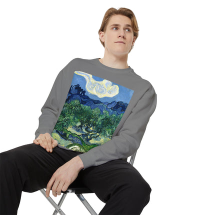 Olive Trees by Vincent Van Gogh Garment-Dyed Sweatshirt
