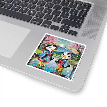 Rainy Day Ducks Kiss-Cut Stickers (4 Sizes)