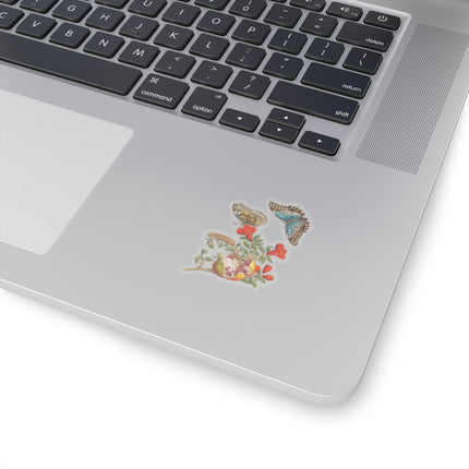 Blue Butterflies and Pomegranate by Maria Sibylla Merian Kiss-Cut Stickers (4 Sizes)