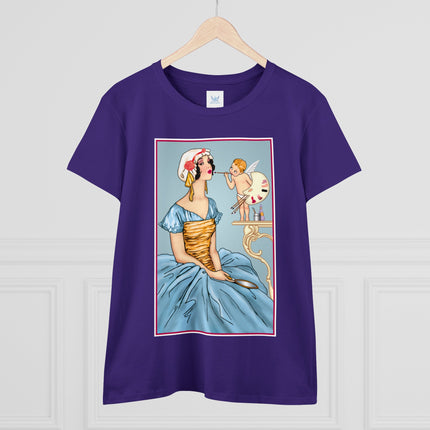 The Enchanting Painter: A Fairy's Artistic Touch Ceramic Women's Midweight Cotton Tee
