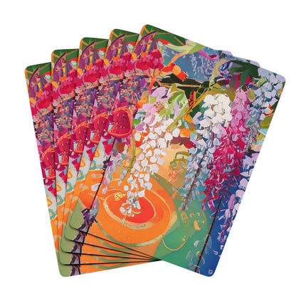 Golden Wisteria Elegance Playing Cards