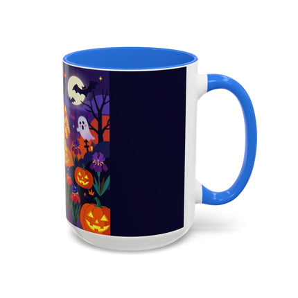 🌙🎃 The Moonlit Garden Masquerade Colorful Mug – Floral Halloween Charm