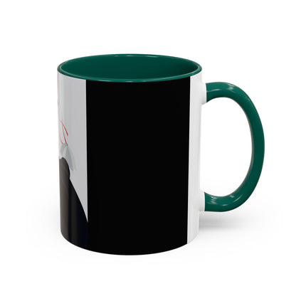 The Lady of Silver Umbrellas Colorful Mug (11oz, 15oz) – Art Deco Mystery, Elegant Fashion & Silver Dreamscape