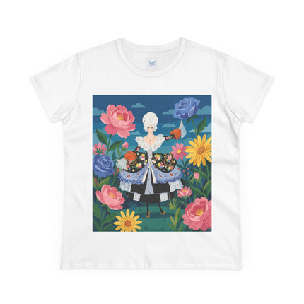 🌸👑 The Duchess Of The Enchanted Garden Cotton Tee – Art Deco Floral Elegance