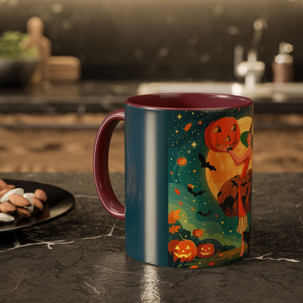 🦇🎃 The Witch Of Batwing Pumpkin Hollow Colorful Mug – Moonlit Halloween Charm