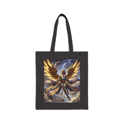 Valkyrie Descending Through Storm Cotton Canvas Tote Bag