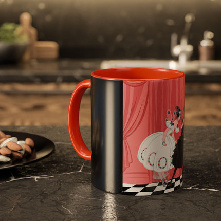 The Ladies Behind The Velvet Curtain Colorful Mugs – Art Deco Theatrical Elegance
