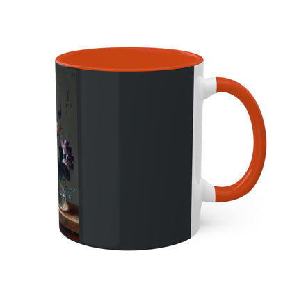 Floral Still Life by Johann Baptist Drechsler Colorful Mugs, 11oz