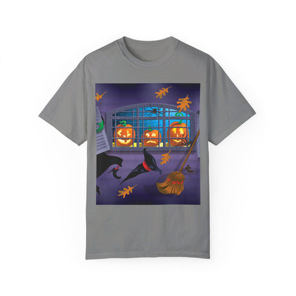 Whimsical Halloween Mischief Unisex Garment-Dyed T-shirt
