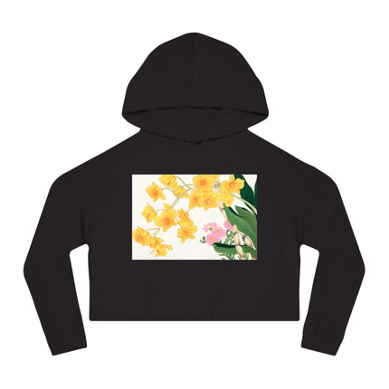 Golden Bow Orchid by Tanigami Kônan Women’s Cropped Hooded Sweatshirt