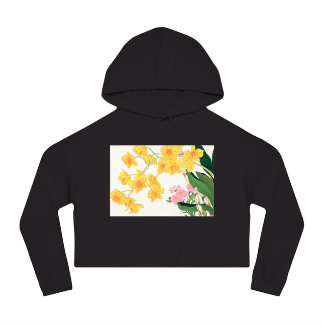 Golden Bow Orchid by Tanigami Kônan Women’s Cropped Hooded Sweatshirt