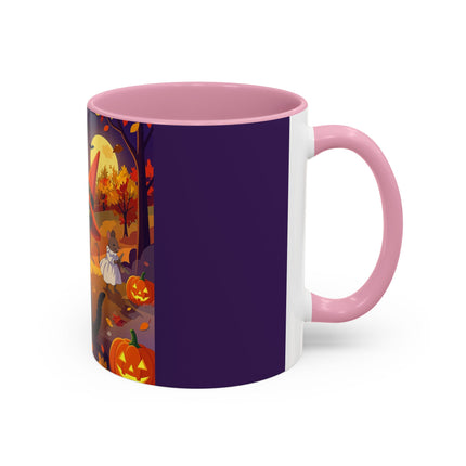 🐈‍⬛🎻 The Black Cat's Moonlit Melody Colorful Mug – Whimsical Halloween Music