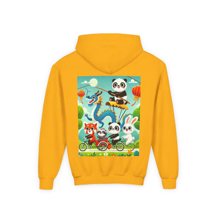 Rolling Along Together Youth Hooded Sweatshirt – Friendship, Fun & Playful Adventure