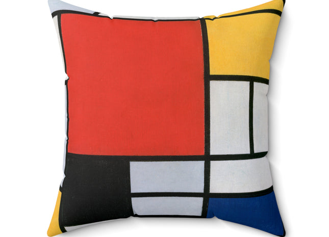 Composition with Red, Yellow, Blue, and Black by Piet Mondrian Spun Polyester Square Pillow