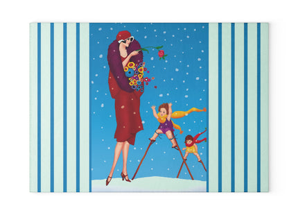 Snowfall & Couture Glass Cutting Board