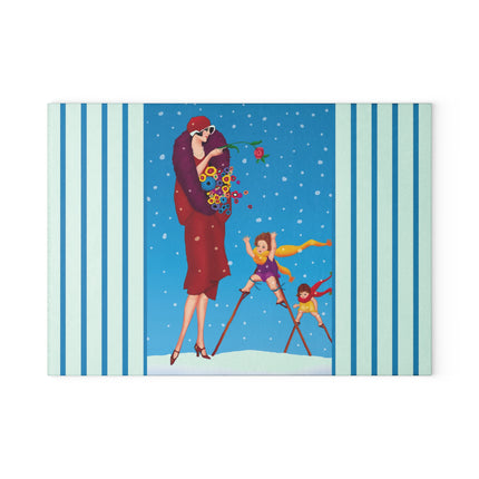 Snowfall & Couture Glass Cutting Board