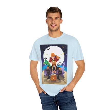 Moonlit Pirate Halloween Unisex Garment-Dyed T-shirt