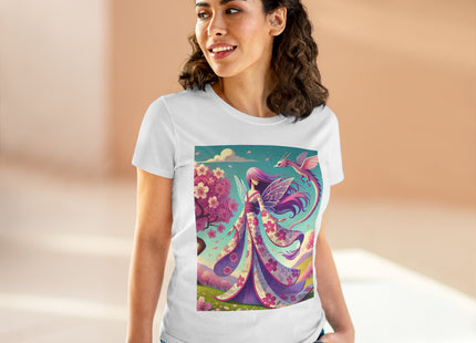 Petals in the Wind: The Kimono Fairy and the Sky Dragon Cotton Tee