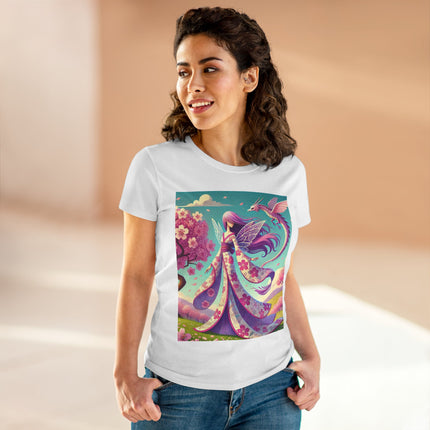 Petals in the Wind: The Kimono Fairy and the Sky Dragon Cotton Tee