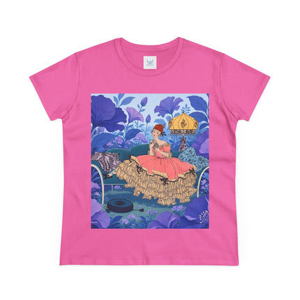 🌸🛋️ The Enchanted Garden Repose Cotton Tee – Art Deco Floral Whimsy