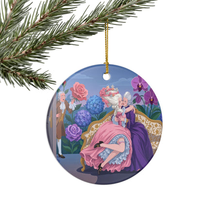 🌹💜 The Secret Embrace Ceramic Ornament – Art Deco Floral Romance