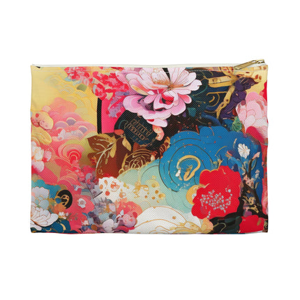 Ethereal Irises Accessory Pouch – Klimt-Inspired Art Nouveau Floral Design