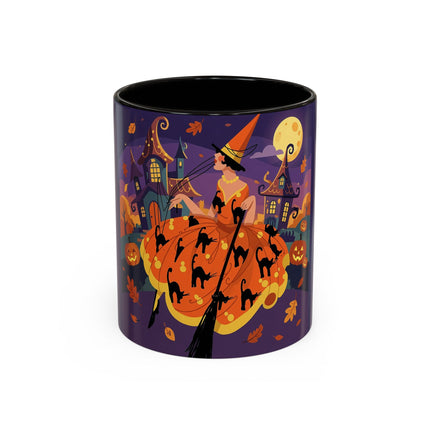 🐈‍⬛🎃 The Black Cat Witch Of Pumpkin Manor Colorful Mug – Whimsical Halloween Charm