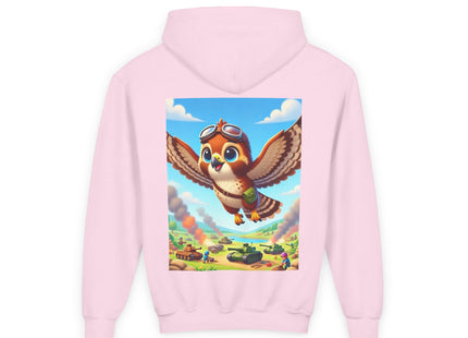Red-Tailed Hawk in Battle Youth Heavy Blend Hooded Sweatshirt