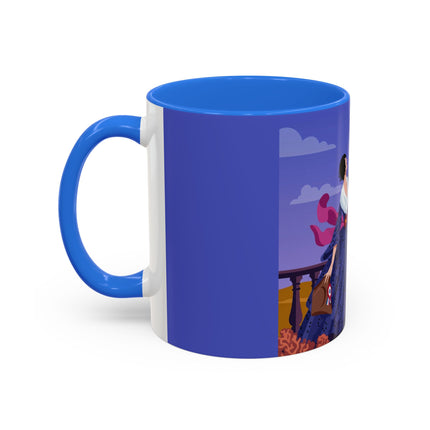 The Dawn Serenade Colorful Mug (11oz, 15oz) – Rooster Beauty, Morning Charm & Art Deco Elegance