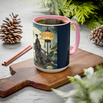 Moonlit Bridge Gentleman Colorful Mug – Imperial Serenity & Moonlit Harmony