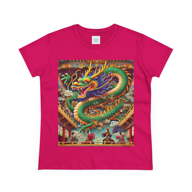 Tibetan Dragon Over Kabuki Duel Cotton Tee
