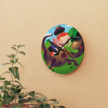 Rip-Roaring Fun Acrylic Wall Clock, Round and Square