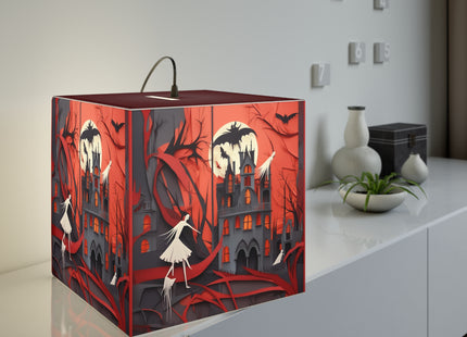 Halloween Night Scene Light Cube Lamp
