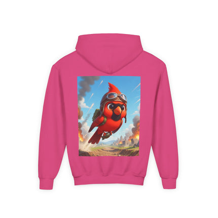Cardinal Dive Bomber Youth Hooded Sweatshirt – Bold Flight & Fearless Adventure