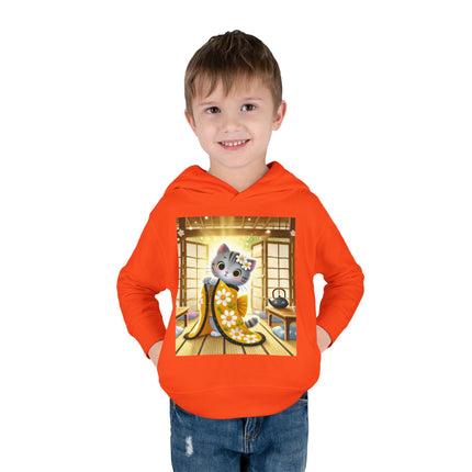Playful Kitten in the Tea Room Toddler Pullover Fleece Hoodie