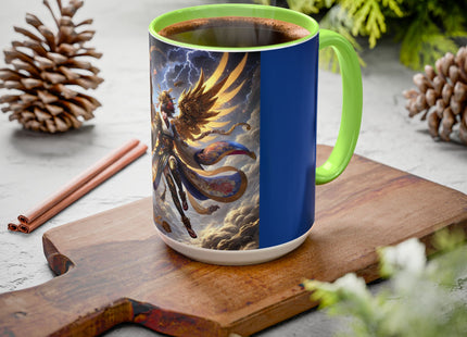 Valkyrie Descending Through Storm Colorful Mugs (11oz, 15oz)