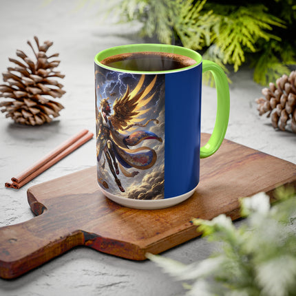 Valkyrie Descending Through Storm Colorful Mugs (11oz, 15oz)