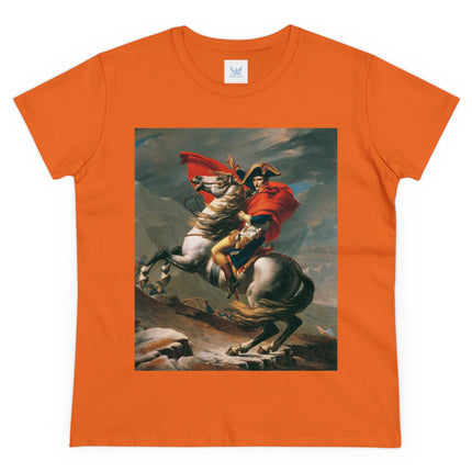 Napoleon Crossing the Alps by Jacques-Louis David Women's Midweight Cotton Tee