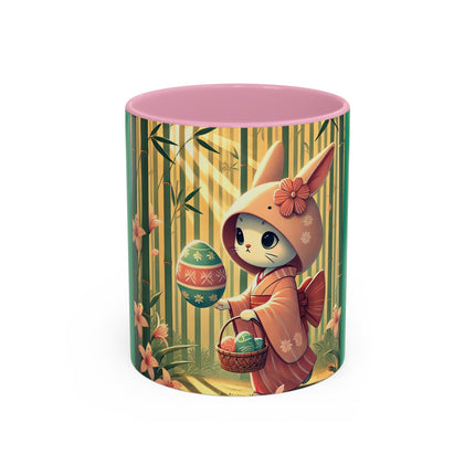 Geisha Kitten’s Easter Stroll Colorful Mugs (11oz, 15oz)