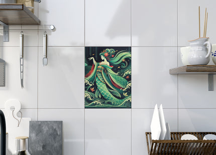 Mermaid Queen Rising from the Deep Ceramic Tile
