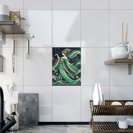 Mermaid Queen Rising from the Deep Ceramic Tile