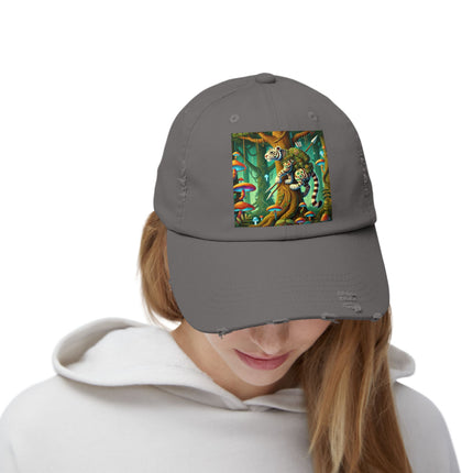Silent Stripes Unisex Distressed Cap