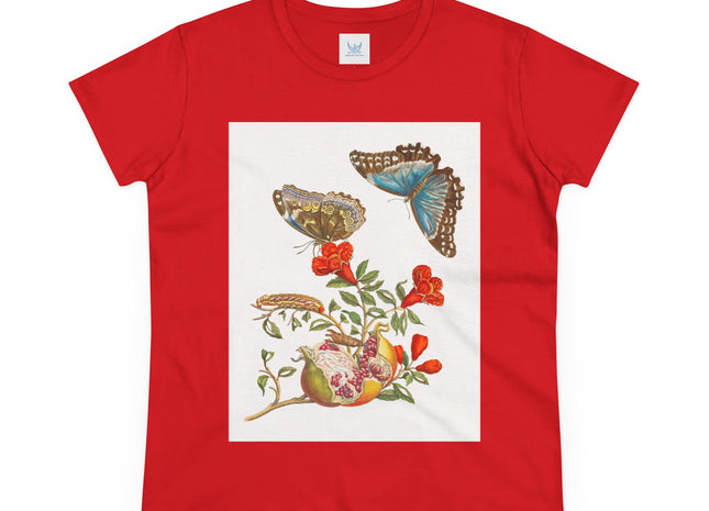 Blue Butterflies and Pomegranate Cotton Tee