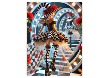 Halloween Witch Through the Mirror Ceramic Tile
