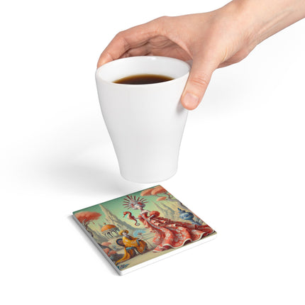 The Seahorse Court Ceramic Coaster
