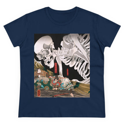 Mitsukuni Defying the Skeleton Spectre by Utagawa Kuniyoshi Women's Midweight Cotton Tee