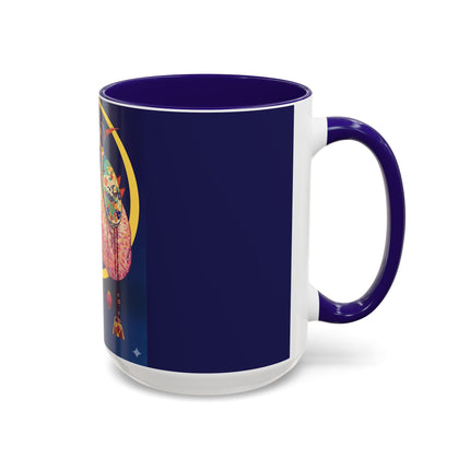 Moonlit Reflections Colorful Mug (11oz, 15oz) – Celestial Elegance, Art Deco Beauty & Dreamy Style